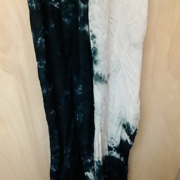 Blue White Tie Dye Cut Out Dress Witchycore Boho Fall S - Picture 4 of 6